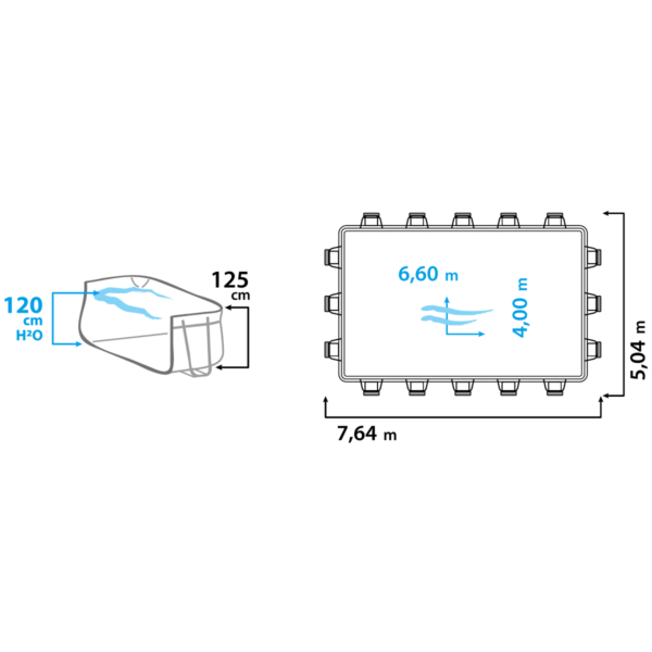 Schema dimensioni Piscina Laghetto POP! modello 46