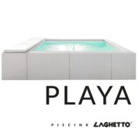 Piscina Laghetto Playa colore bianco modello uno con cuscino bianco in testata