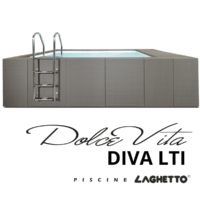 Piscina Laghetto Dolcevita Diva LTI, rivestita in fibra sintetica intrecciata a mano colore Grey